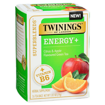 Twinings of London Superblends Energy+ Citrus & Apple Flavoured Green