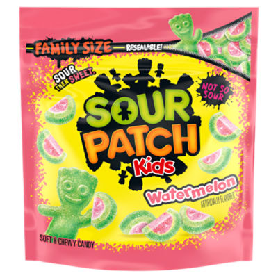 SOUR PATCH KIDS Watermelon Soft & Chewy Candy, Family Size, 1.8 lb Bag
