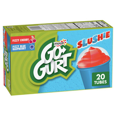 Yoplait Go Gurt Frizzy Cherry and Blue Raspberry Slushie Value Pack, 2