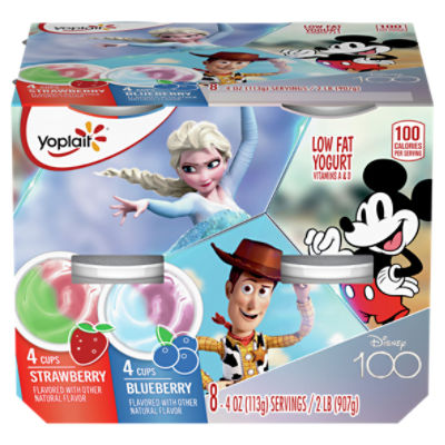 Yoplait Disney Frozen II Strawberry and Blueberry Low Fat Yogurt, 4 oz