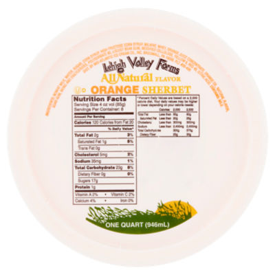 Lehigh Valley Farms Orange, Sherbet