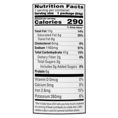 41 ramen noodle nutrition label