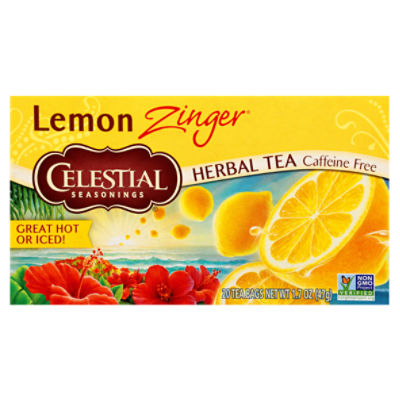 Celestial Seasonings Lemon Zinger Caffeine Free Herbal Tea 20ct Gourmet