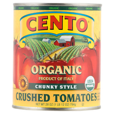 Cento Organic Chunky Style Crushed in Puree with Basil Leaf, Tomatoes