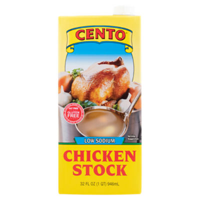 Cento Low Sodium Chicken Stock, 32 fl oz The Fresh Grocer