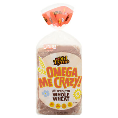 Schmidt Old Tyme Omega Me Crazy! 100 Sprouted Whole Wheat Bread, 24 oz