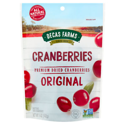 Decas Farms Original Premium Sweetened Dried Cranberries, 5 oz ShopRite