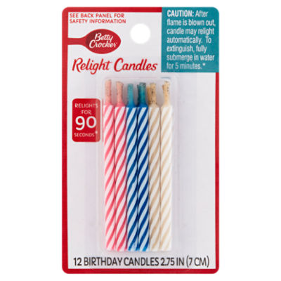 Betty Crocker Relight Birthday Candles 2.75 in, 12 count Fairway