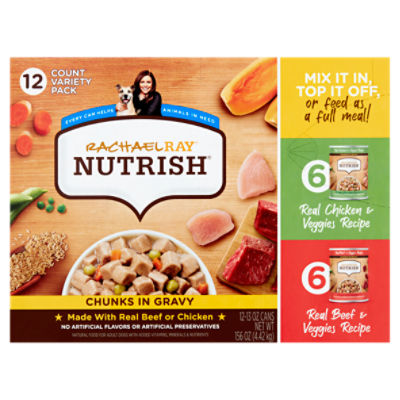 Rachael Ray Nutrish Chunks in Gravy Natural Food for Adult Dogs Variety