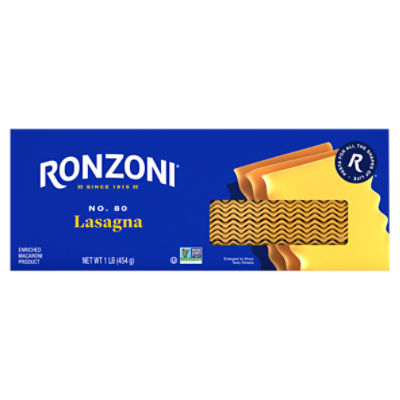 Ronzoni Lasagna No. 80 Pasta, 16 oz