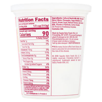 Friendship Cottage Cheese With Pineapple Nutrition Facts Besto Blog