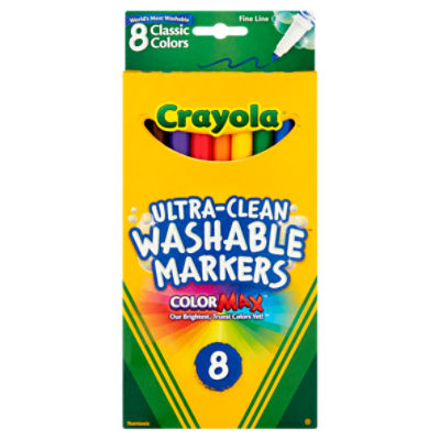 Crayola ColorMax Nontoxic UltraClean Washable Markers, 8 count