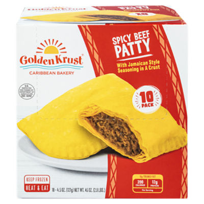 Golden Krust Jamaican Style Spicy Beef Turnover Patties, 5.0 oz, 10