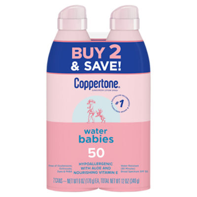 Coppertone Water Babies Broad Spectrum SPF 50, Sunscreen Lotion Spray