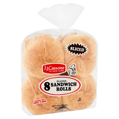 J.J. Cassone of New York Sliced Sandwich Rolls, 8 count, 20 oz