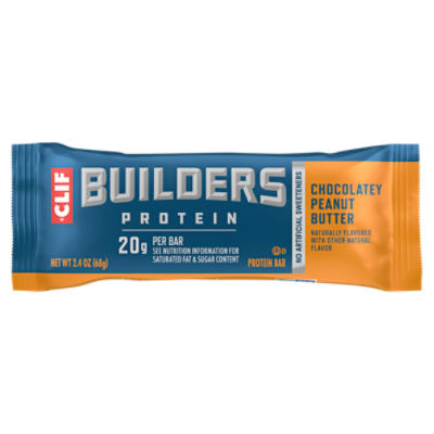 CLIF Builders Chocolate Peanut Butter Flavor Protein Bar, 2.4 oz
