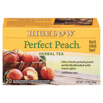 Bigelow Perfect Peach Herbal Tea Bags, 20 count, 1.37 oz ShopRite