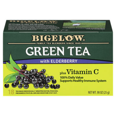 Bigelow Green with Elderberry Tea Bags, 18 count, .90 oz ShopRite
