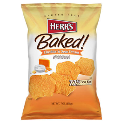 HERR'S Baked! Cheddar & Sour Cream Potato Crisps, 7 oz