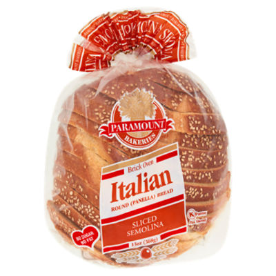 Paramount Bakeries Brick Oven Sliced Semolina Italian Round Panella