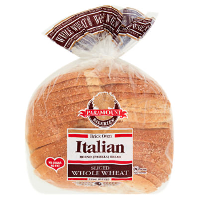Paramount Bakeries Brick Oven Sliced Whole Wheat Italian Round Panella