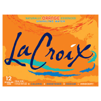 La Croix Naturally Orange Essenced Sparkling Water, 12 fl oz, 12 count