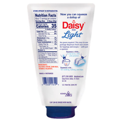 Daisy Light Sour Cream Nutritional Information Besto Blog