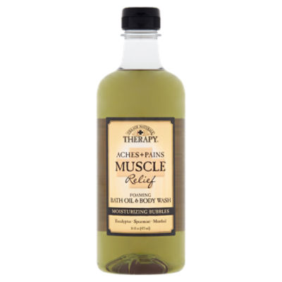 Village Naturals Therapy Aches + Pains Muscle Relief Foaming, Bath Oil