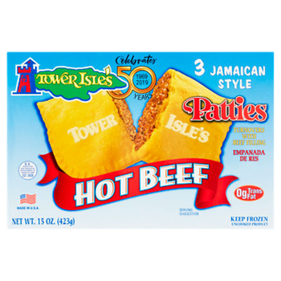 Tower Isle's Jamaican Style Hot Beef, Patties