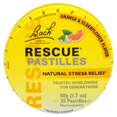 Bach Rescue Pastilles, Natural Stress Relief, Orange & Elderflower