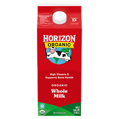 Horizon Organic Whole High Vitamin D Milk, Half Gallon Gourmet