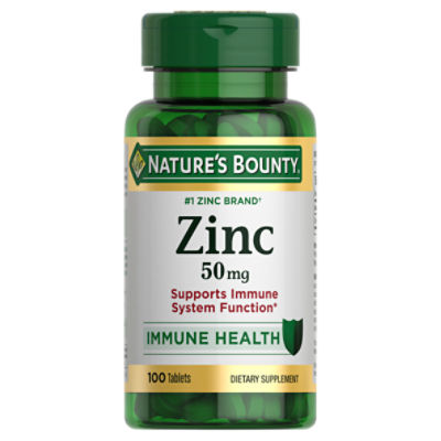 Nature's Bounty Zinc, Immune Support, 50 mg, 100 Caplets ShopRite