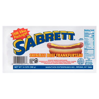 Sabrett Skinless Beef Frankfurters, 14 oz The Fresh Grocer