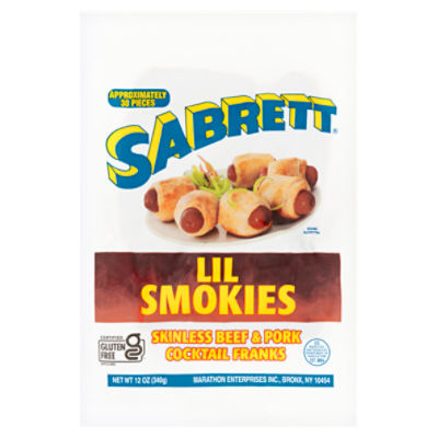 Sabrett Lil Smokies Skinless Beef & Pork Cocktail Franks, 12 oz