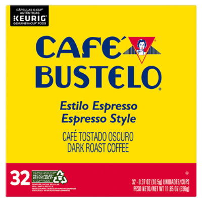 Café Bustelo Espresso Style, Dark Roast Coffee, Keurig KCup Pods, 32