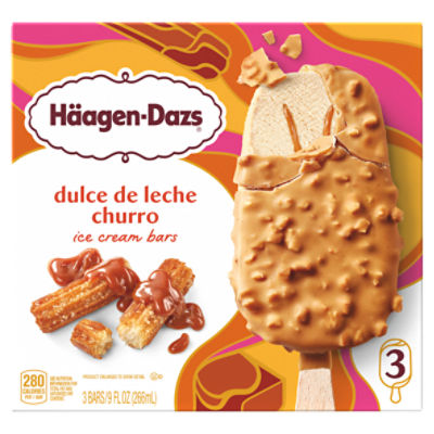 HäagenDazs Dulce De Leche Churro Ice Cream Bars, 9 fl oz, 3 count