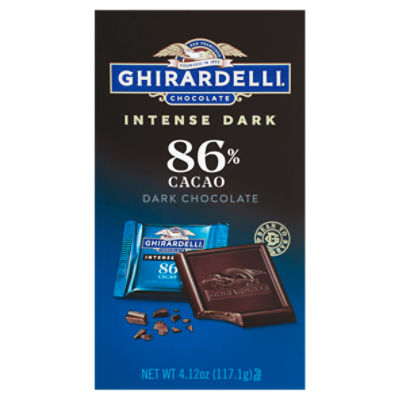 GHIRARDELLI Intense Dark Chocolate Squares, 86 Cacao, 4.12 Oz Bag