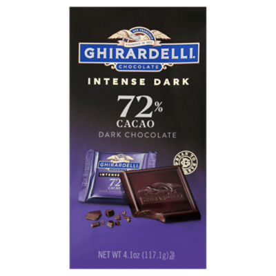 Ghirardelli Intense Dark Chocolate Squares, 72 Cacao, 4.1 Oz Bag The