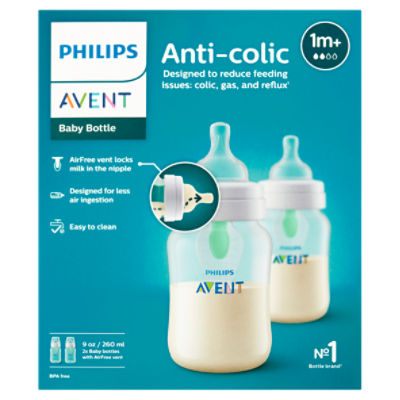 Philips Avent 9 oz AntiColic Baby Bottle 1m+, 2 count ShopRite