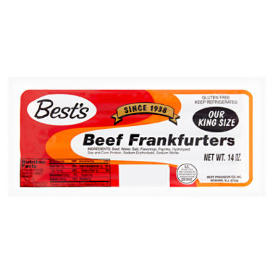 Best's King Size Beef Frankfurters, 14 oz The Fresh Grocer