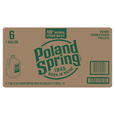 Poland Spring 100 Natural Spring Water, 1 gal, 6 count