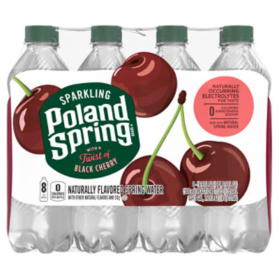 Poland Spring Sparkling Water, Black Cherry, 16.9 oz. Bottles (8 Count