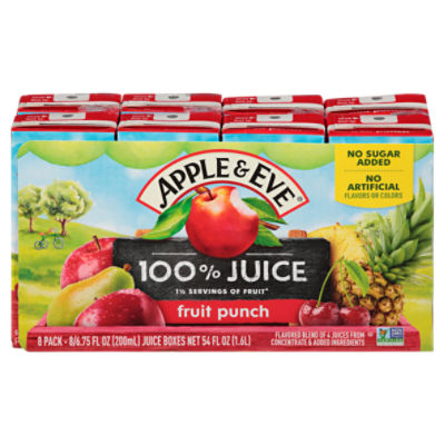 Apple & Eve Fruit Punch 100 Juice, 6.75 fl oz, 8 count