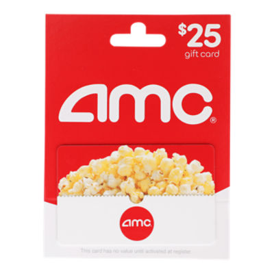 AMC Theatres 25 Gift Card, 1 each