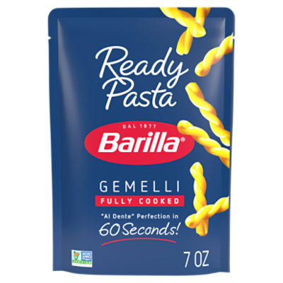 Barilla Ready Pasta, Fully Cooked Gemelli Pasta, NonGMO & Kosher, 7 oz