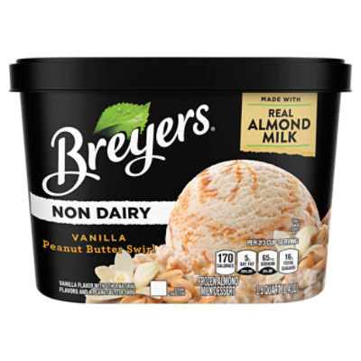 Breyers NonDairy Non Dairy Vanilla Peanut Butter Swirl, Frozen Almond