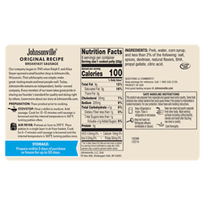 Johnsonville Breakfast Sausage Nutrition Information Besto Blog