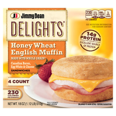 Jimmy Dean Delights Honey Wheat English Muffin Breakfast Sandwiches