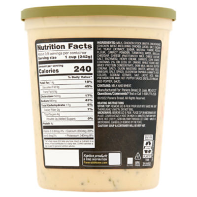 Panera Bread Nutrition Soup Besto Blog