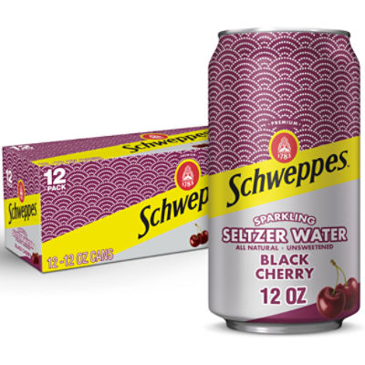 Schweppes Black Cherry Sparkling Seltzer Water, 12 fl oz, 12 count Price Rite